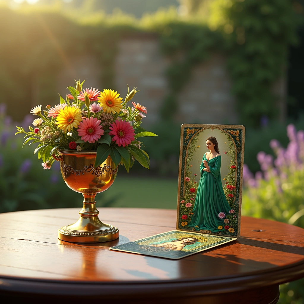 As der Kelche und Neun der Pentacles
