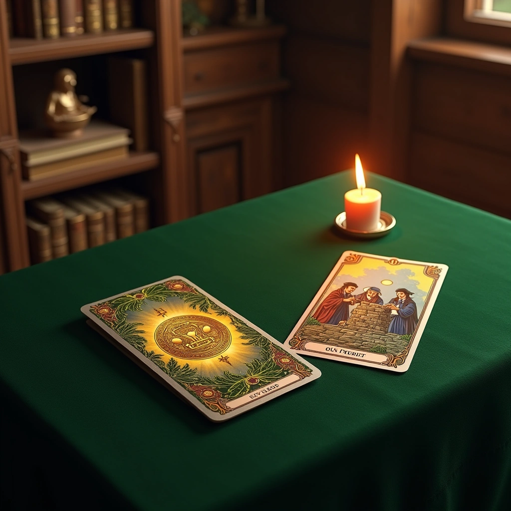 As der Pentacles und Drei der Pentacles