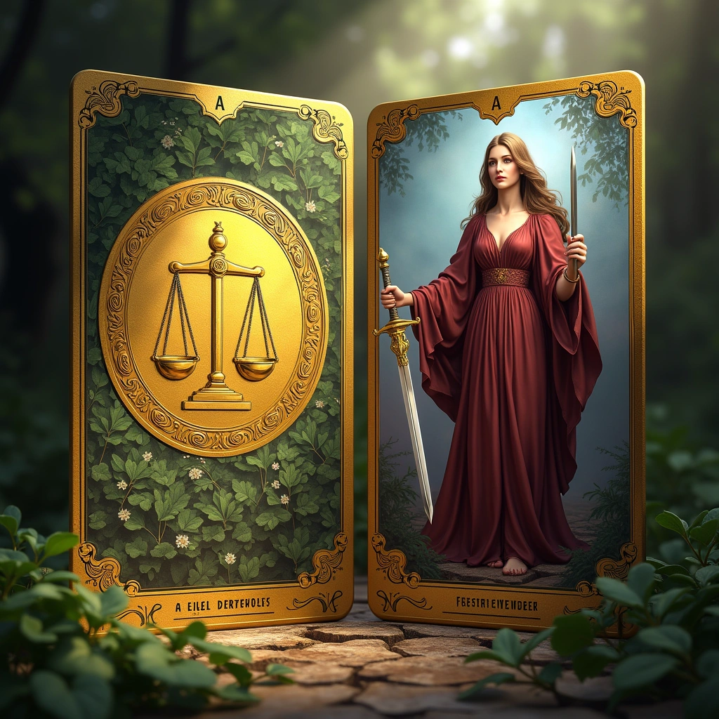 As der Pentacles und die Gerechtigkeit