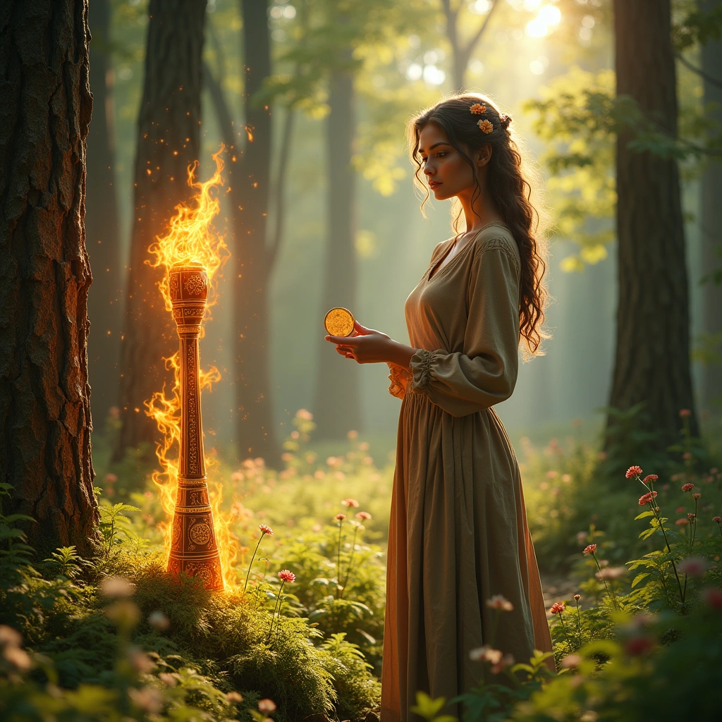 Ass der Stäbe und Page der Pentacles