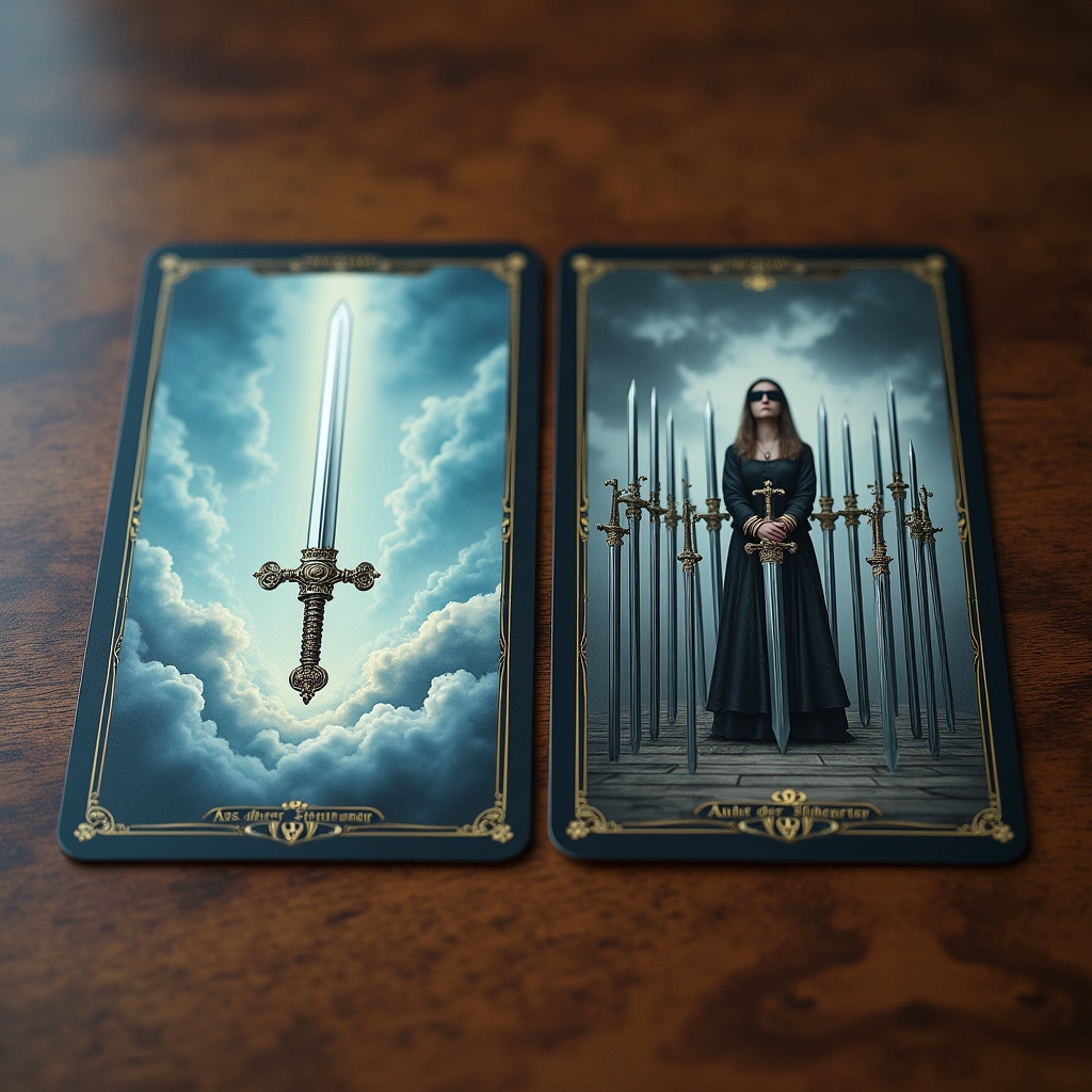Ass der Schwerter und Acht der Schwerter