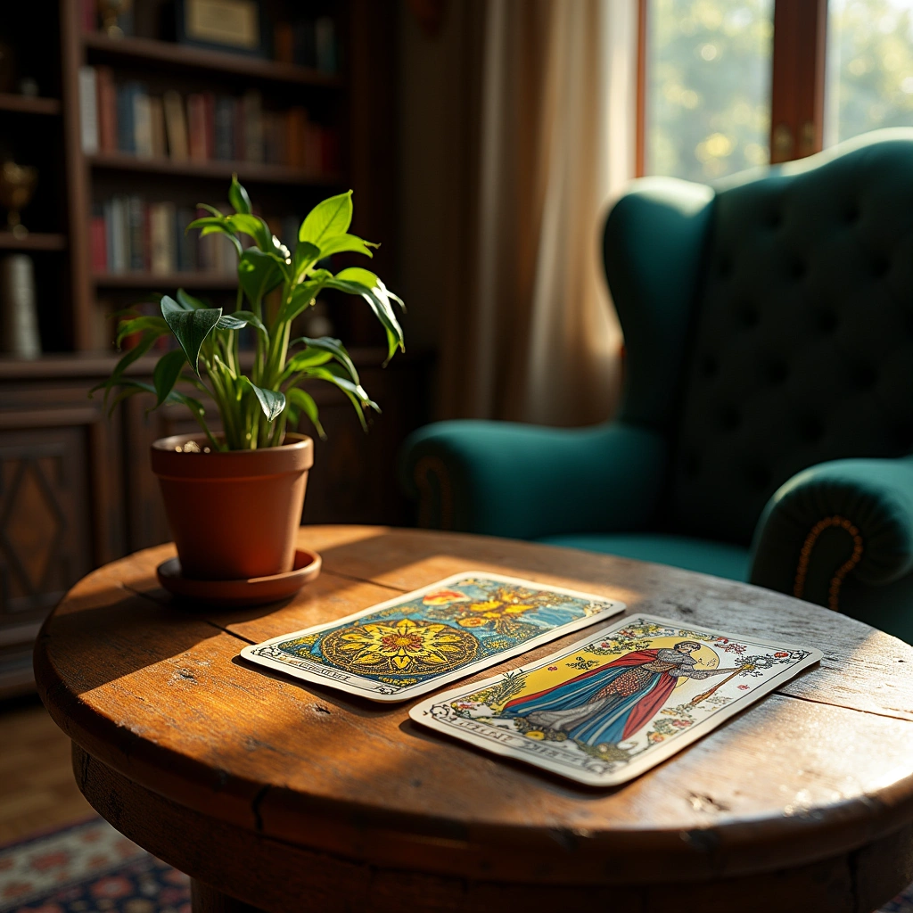 Acht der Pentacles und König der Stäbe