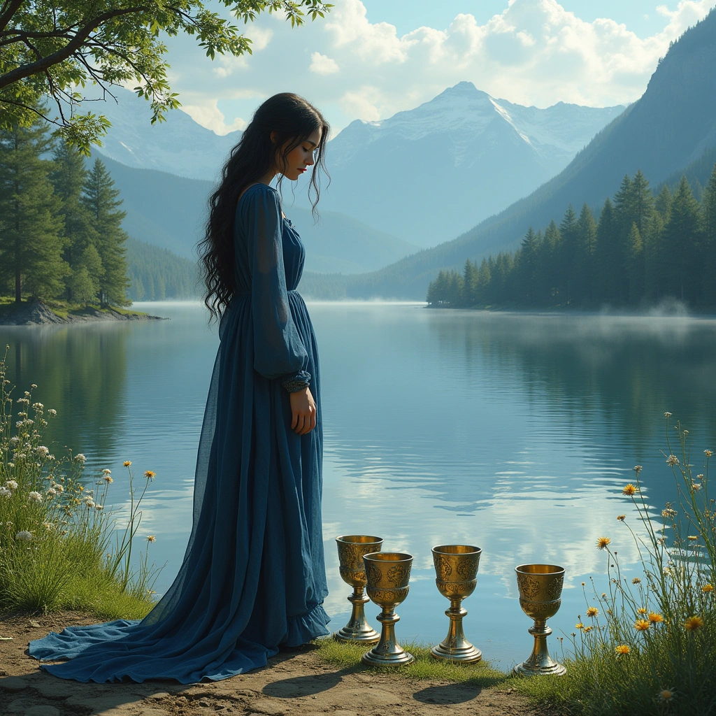 Fünf Kelche und der Wagen