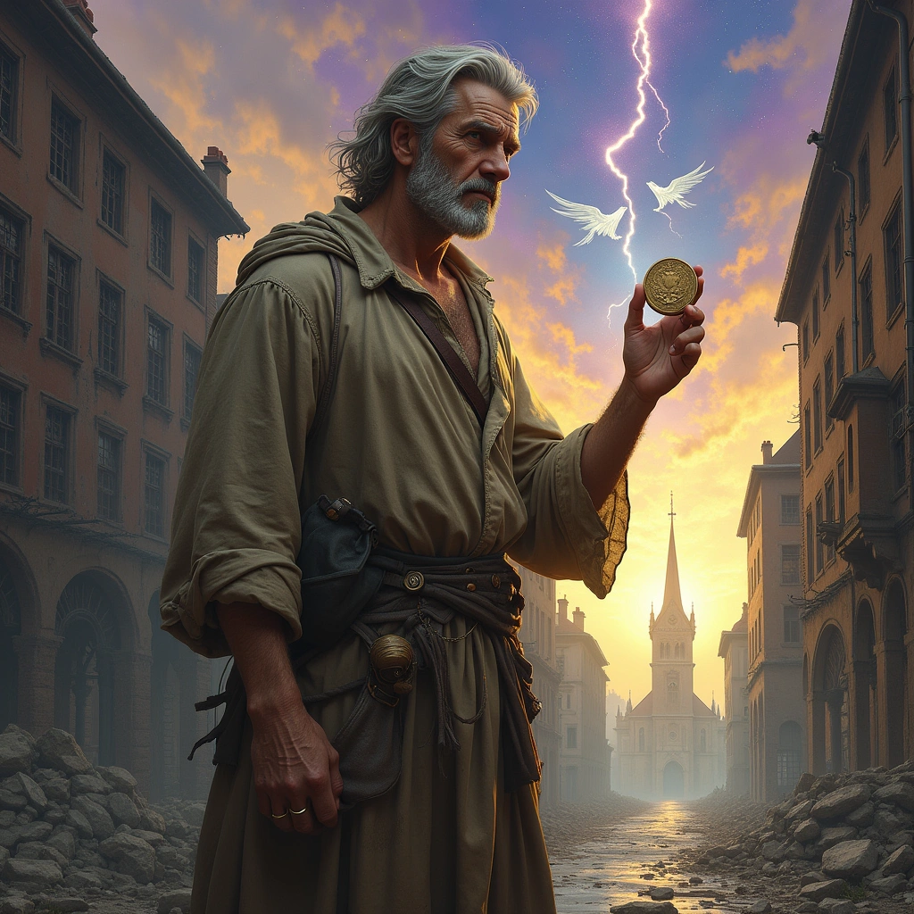 Fünf der Münzen und das Jüngste Gericht