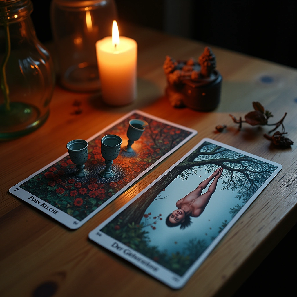 Fünf Kelche und Der Gehängte