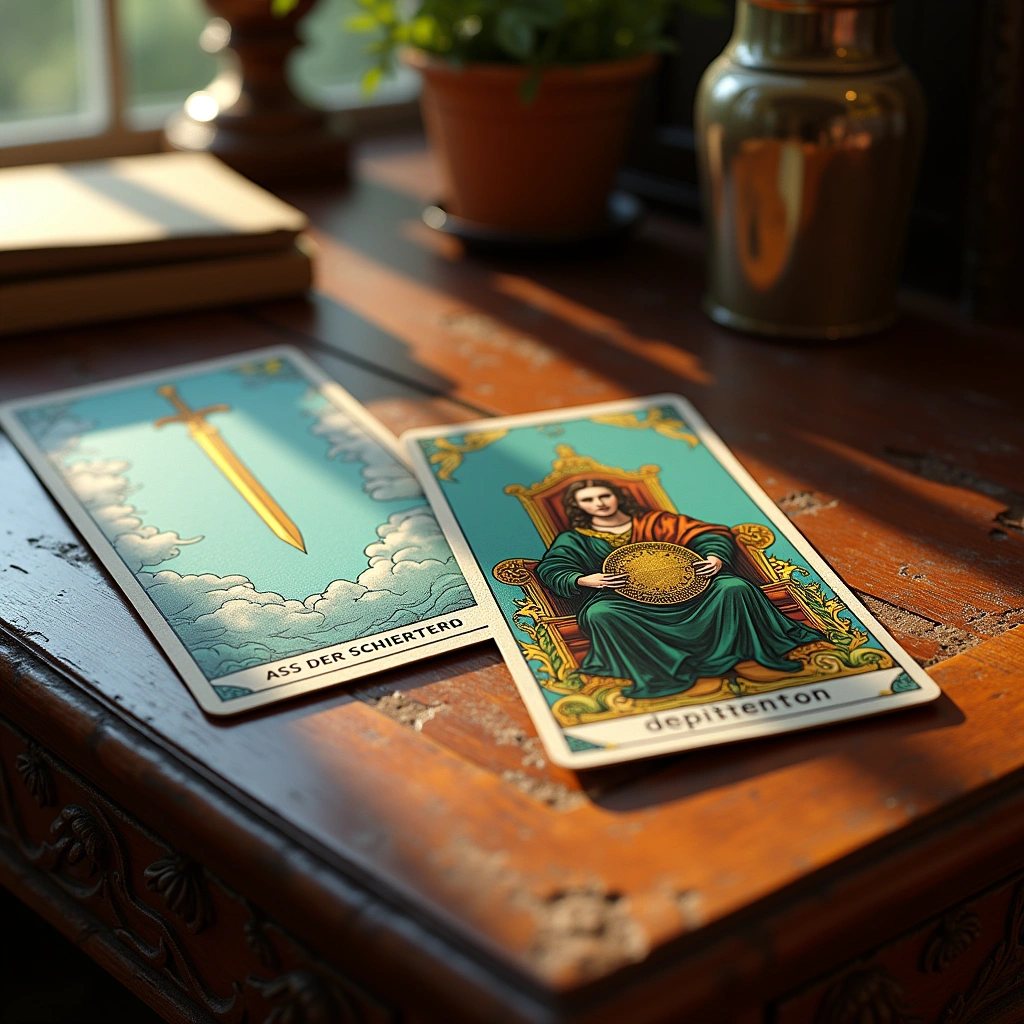 Ass der Schwerter und König der Pentacles