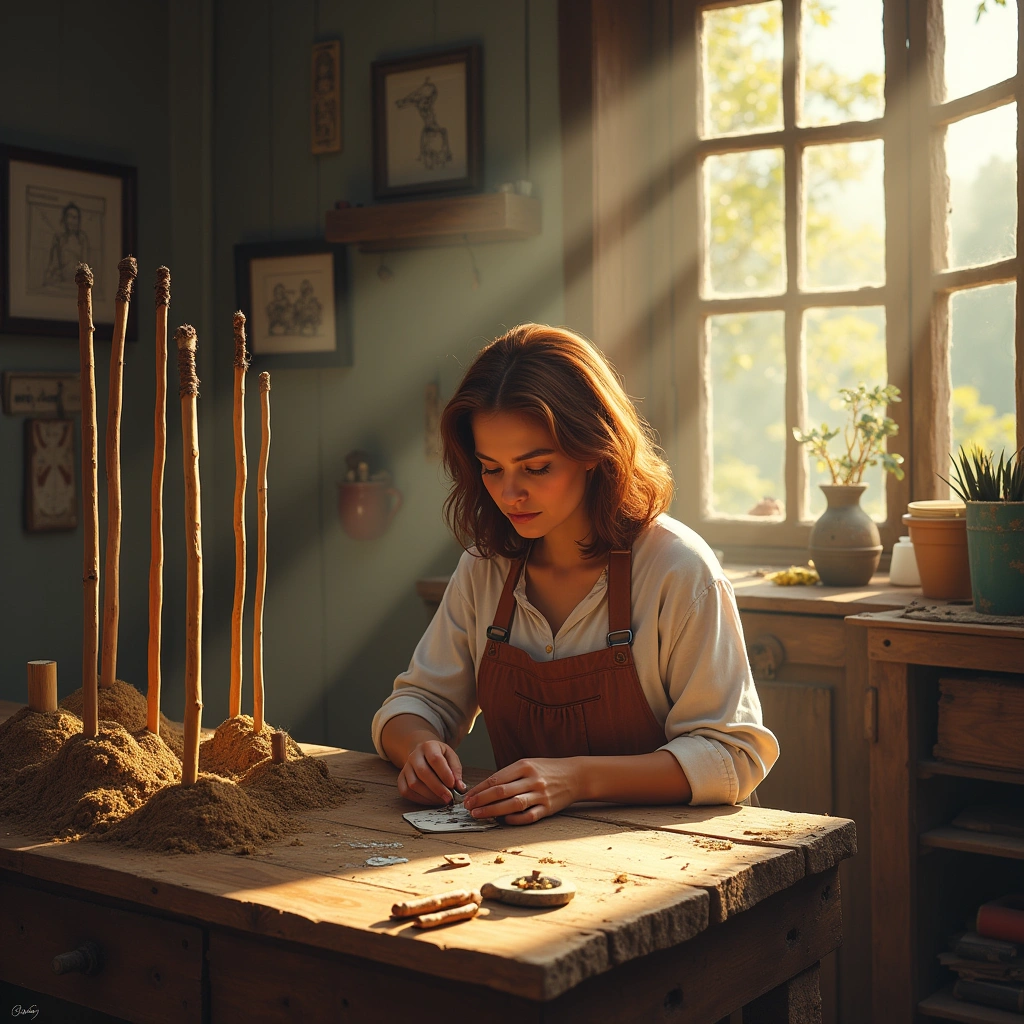 Acht der Pentacles und Sieben der Stäbe
