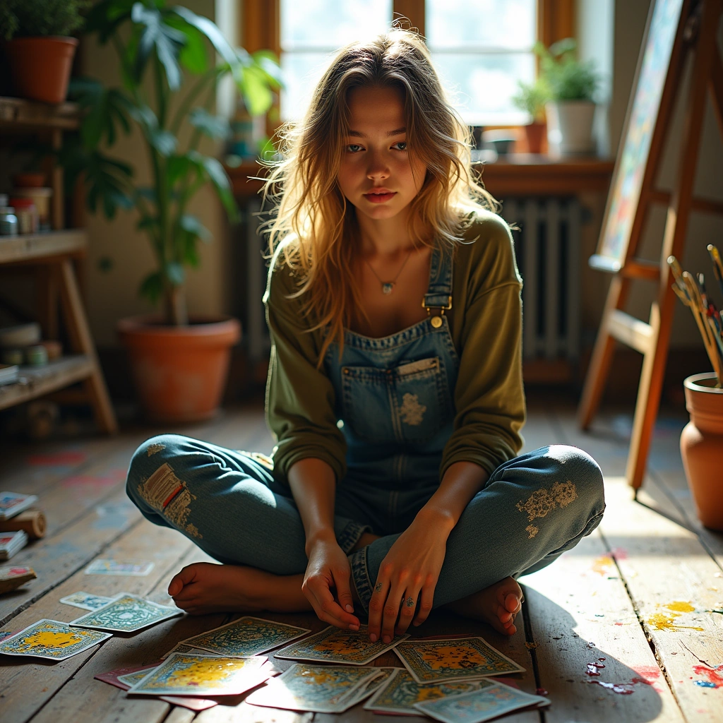 Acht der Pentacles und der Narr