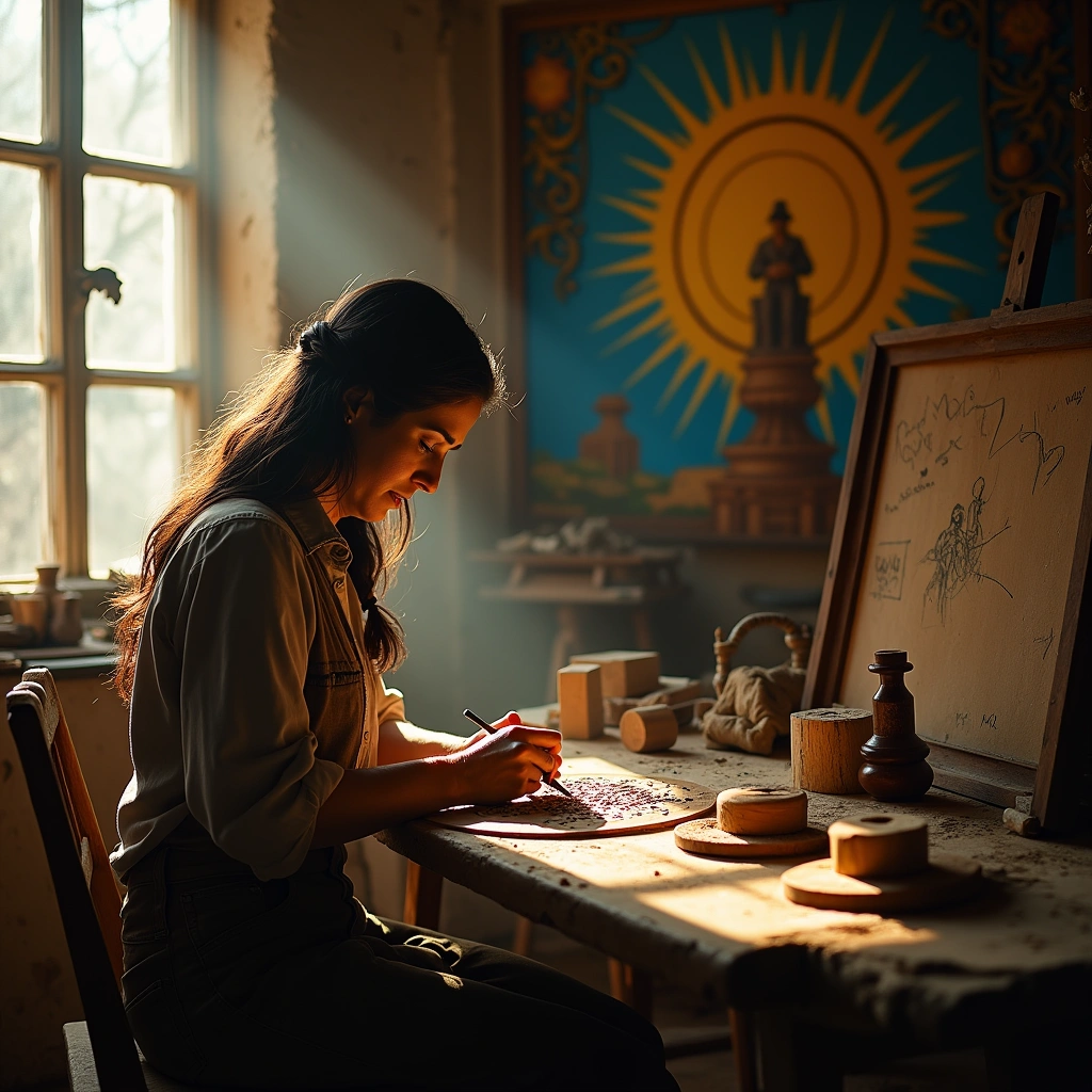 Acht der Pentacles und die Welt