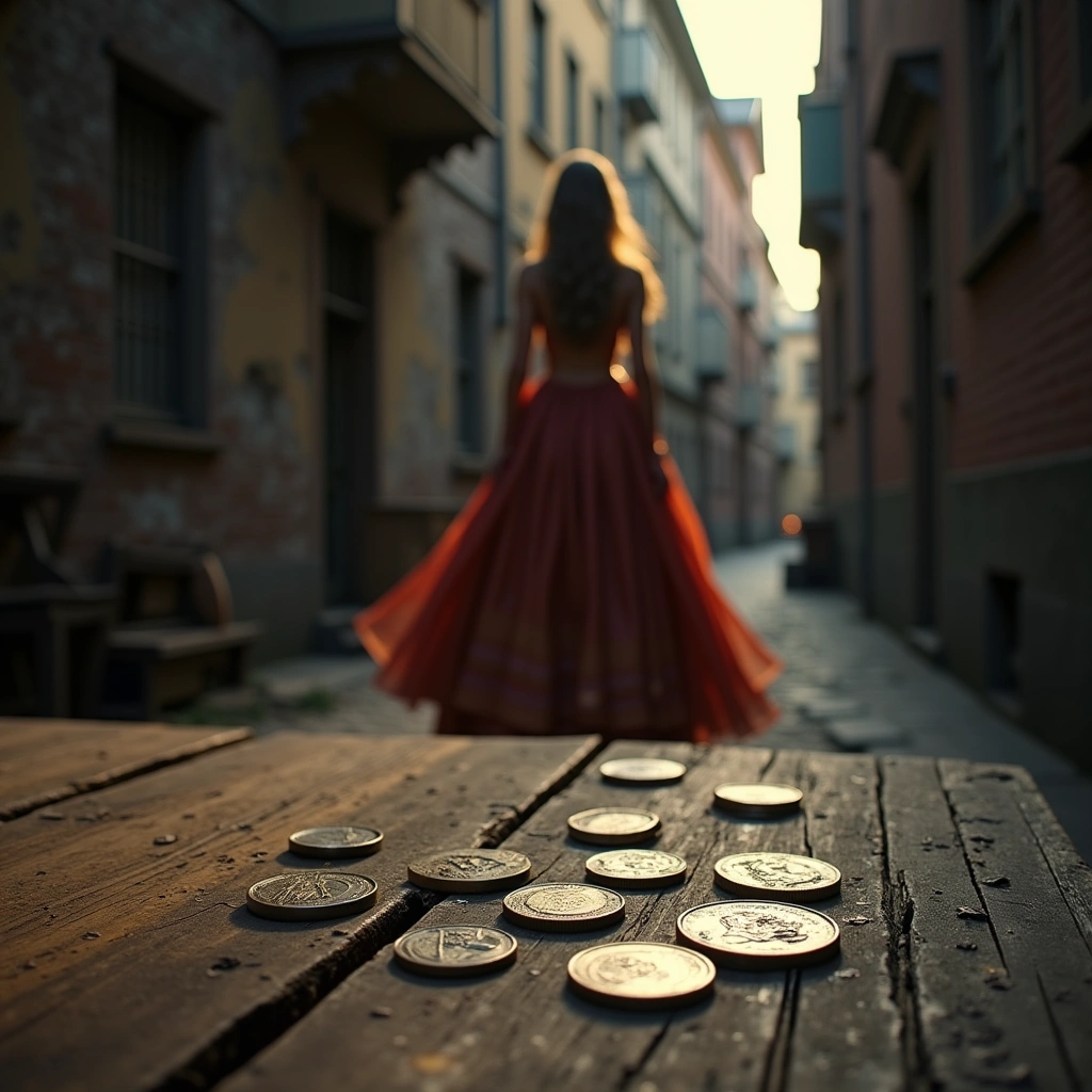 Fünf der Münzen und Königin der Stäbe