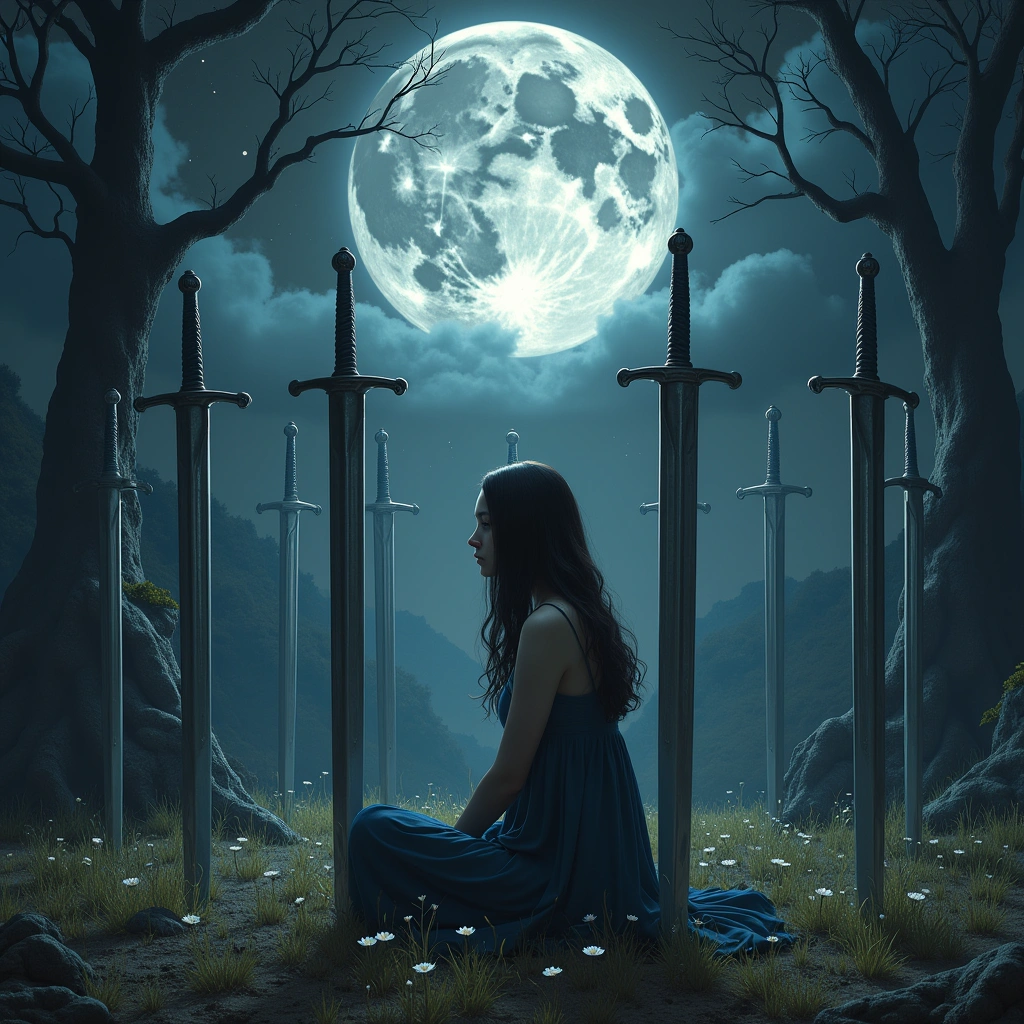 Acht der Schwerter und der Mond