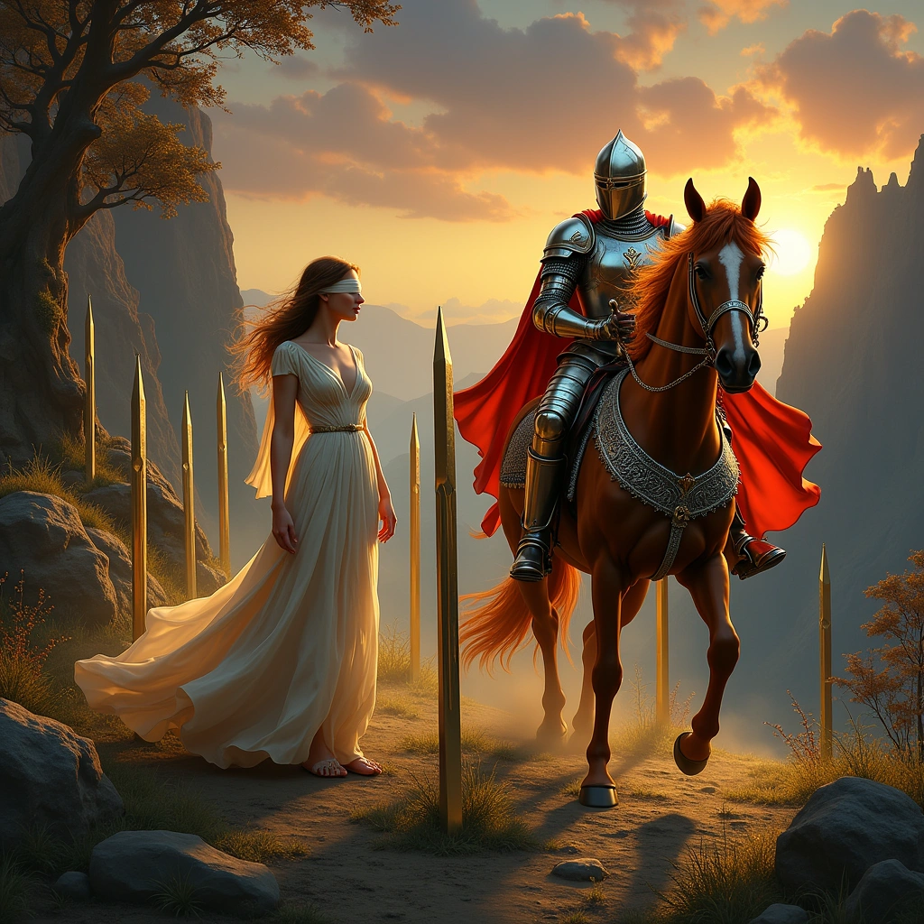 Acht der Schwerter und Ritter der Stäbe