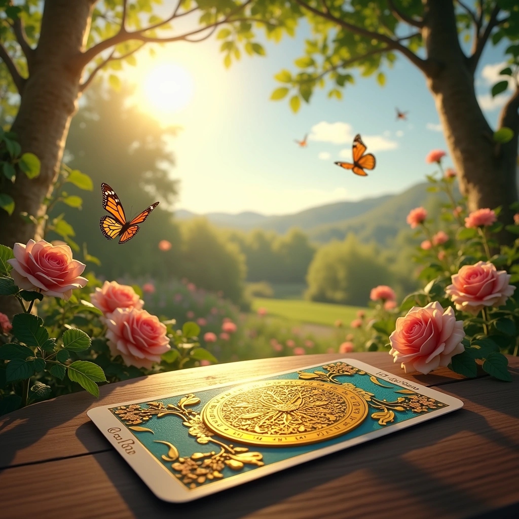 As der Pentacles und die Sonne