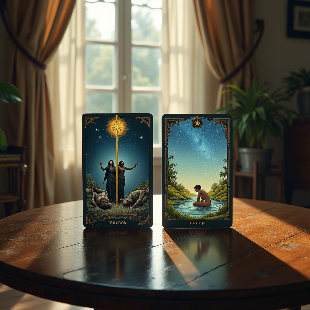 Fünf der Schwerter und der Stern