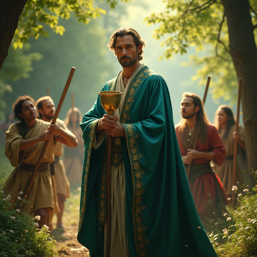 König der Kelche und Fünf der Stäbe