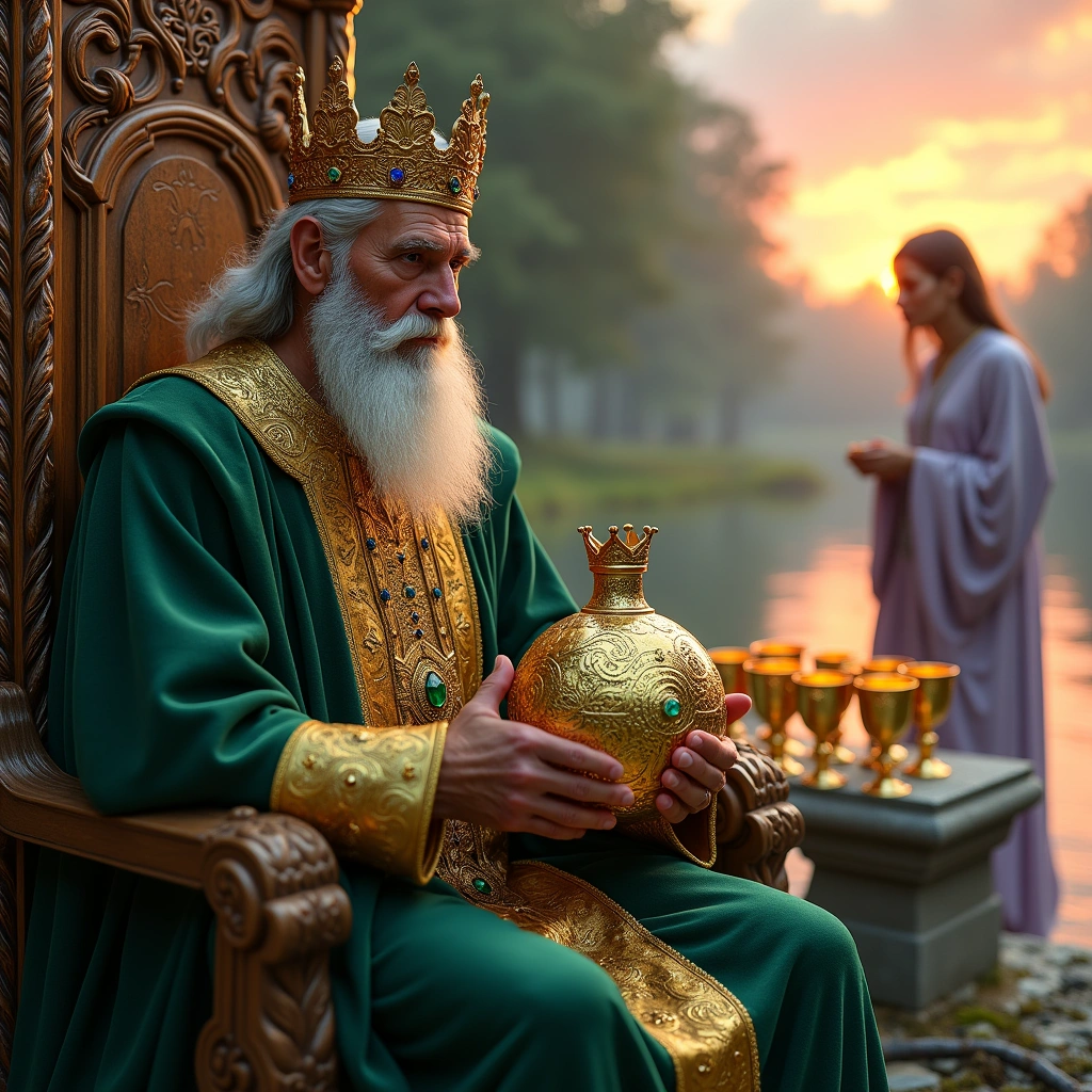 König der Pentacles und Acht der Kelche